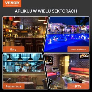 Podświetlana półka na alkohol 152cm sterowanie RF/aplikacja 3-poziomy bar 7