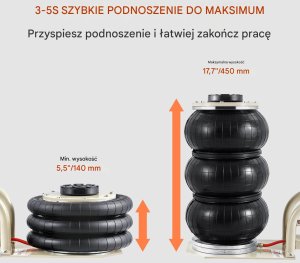 Podnośnik pneumatyczny 3T 140 - 450 mm 3