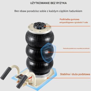 Podnośnik pneumatyczny 3T 140 - 450 mm 6