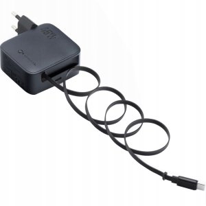 Ładowarka sieciowa do telefonu Forcell F-Energy GaN USB C + zwijany kabel USB C PD QC4.0 3A 45W VT-R5 szara 3