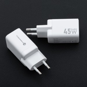 Ładowarka sieciowa do telefonu Forcell F-Energy Mini GaN III USB C + USB A PD QC4.0 45W VT-36 biała 4