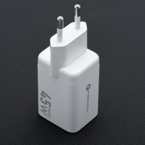 Ładowarka sieciowa do telefonu Forcell F-Energy Mini GaN III USB C + USB A PD QC4.0 45W VT-36 biała 6