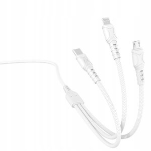 Ładowarka 3w1 Sieciowa Szybka USB / USB-C Kabel USB-C Micro USB Lightning 2