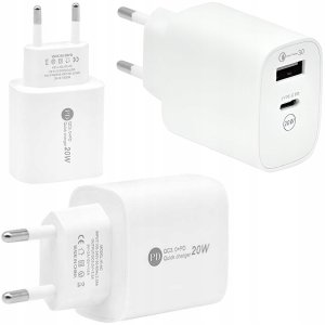 Ładowarka 3w1 Sieciowa Szybka USB / USB-C Kabel USB-C Micro USB Lightning 4