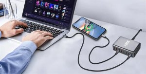 ŁADOWARKA SIECIOWA USB-C SZYBKA DO TELEFONU KOSTKA QUICK CHARGE 3.0 320W 13