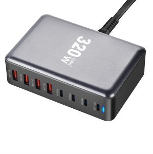 ŁADOWARKA SIECIOWA USB-C SZYBKA DO TELEFONU KOSTKA QUICK CHARGE 3.0 320W 5