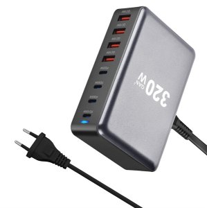 ŁADOWARKA SIECIOWA USB-C SZYBKA DO TELEFONU KOSTKA QUICK CHARGE 3.0 320W 9