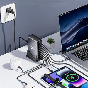 ŁADOWARKA SIECIOWA USB-C SZYBKA DO TELEFONU KOSTKA QUICK CHARGE 3.0 320W 10
