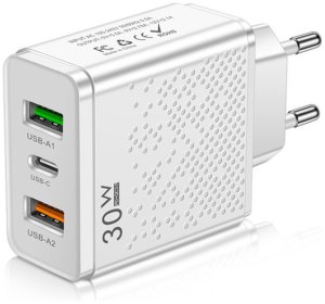 ŁADOWARKA SIECIOWA USB-C SZYBKA DO TELEFONU KOSTKA CHARGER UNIWERSALNA 30W 2