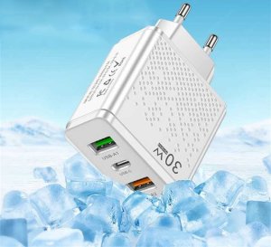 ŁADOWARKA SIECIOWA USB-C SZYBKA DO TELEFONU KOSTKA CHARGER UNIWERSALNA 30W 4