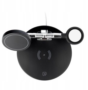 Ładowarka indukcyjna Qi 3w1 25W X970 kompatybilny z MagSafe czarna. 3