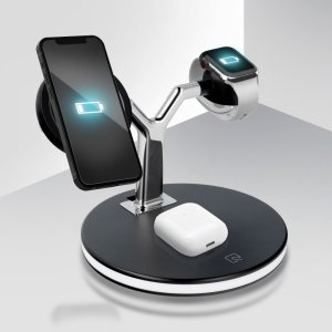 Ładowarka indukcyjna Qi 3w1 25W X970 kompatybilny z MagSafe czarna. 4