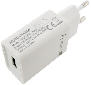 Ładowarka sieciowa USB 12W/2.4A 5V biała 7