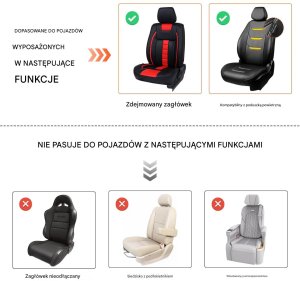 Vevor Pokrowce na siedzenia 6 szt. ekoskóra uniwersalne na przednie fotele beżowe 9