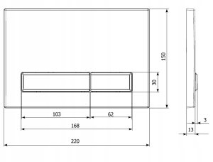 KK-POL przycisk spłukujący M08, brązowy złoty chrom połysk 350/PPZ/044-00-00 4