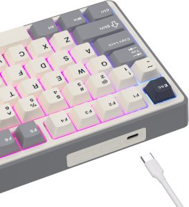 Klawiatura Royal Kludge R87 Pro Hot-Swappable Linear Cream Switch (R87PRO-HG-BS-US) 8