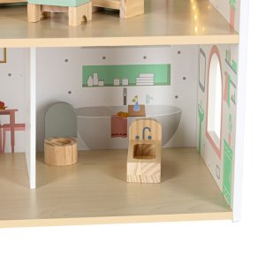 Domek dla lalek drewniany LULILO Peonio 70cm LED róż Kik Sp. z o. o. Sp. k. 11