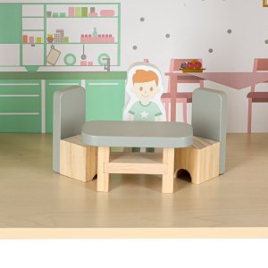 Domek dla lalek drewniany LULILO Peonio 70cm LED róż Kik Sp. z o. o. Sp. k. 12