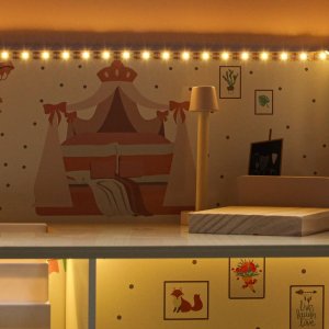 Domek dla lalek drewniany LULILO Peonio 70cm LED róż Kik Sp. z o. o. Sp. k. 14