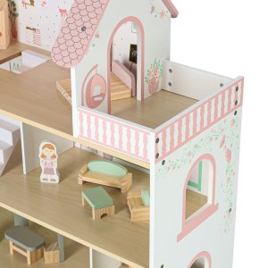 Domek dla lalek drewniany LULILO Peonio 70cm LED róż Kik Sp. z o. o. Sp. k. 9