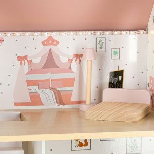 Domek dla lalek drewniany LULILO Peonio 70cm LED róż Kik Sp. z o. o. Sp. k. 10