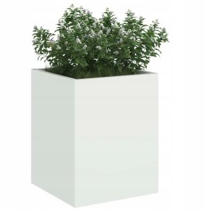 Doniczka ogrodowa Biały 32 x 32 x 40 cm Stal walcowana na zimno Lumarko! 3