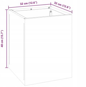 Doniczka ogrodowa Biały 32 x 32 x 40 cm Stal walcowana na zimno Lumarko! 9