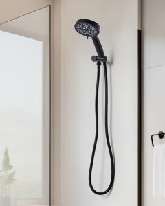 Słuchawka prysznicowa z wężem ICHMA 5 funkcji Czarny 2