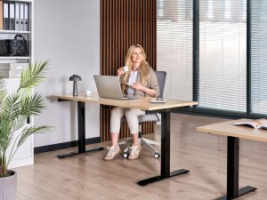 Biurko Beliani Destines Czarno-Beżowe 160 cm x 72 cm 2