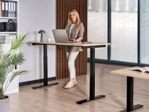 Biurko Beliani Destines Czarno-Beżowe 160 cm x 72 cm 5