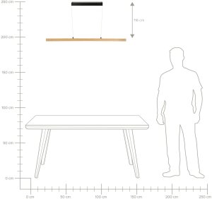 Lampa wisząca LED STEWARTS Ze ściemniaczem Drewno dębowe Jasnobrązowy 12