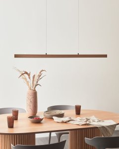 Lampa wisząca LED STEWARTS Ze ściemniaczem Drewno dębowe Jasnobrązowy 4