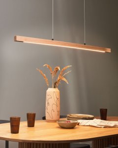 Lampa wisząca LED STEWARTS Ze ściemniaczem Drewno dębowe Jasnobrązowy 5