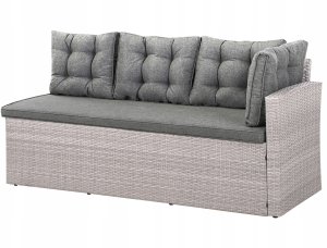Beliani Sofa narożna ogrodowa z technorattanu 8 osobowa szara VITERBO 4