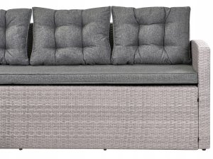 Beliani Sofa narożna ogrodowa z technorattanu 8 osobowa szara VITERBO 5
