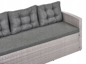 Beliani Sofa narożna ogrodowa z technorattanu 8 osobowa szara VITERBO 6