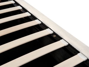 Łóżko z pojemnikiem Boucle SEZANNE 160 x 200 cm Złamana biel 11