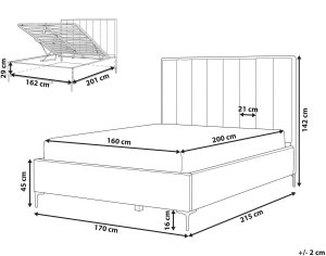 Łóżko z pojemnikiem Boucle SEZANNE 160 x 200 cm Złamana biel 3