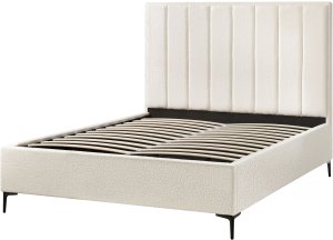 Łóżko z pojemnikiem Boucle SEZANNE 160 x 200 cm Złamana biel 5