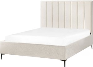 Łóżko z pojemnikiem Boucle SEZANNE 160 x 200 cm Złamana biel 6