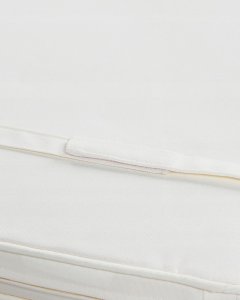 Zestaw 6 krzeseł ogrodowych z poduszkami AZZANELLO Drewno akacjowe Złamana biel 10