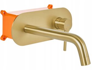 Bateria umywalkowa podtynkowa GUAIBA Mosiądz Złoty 4