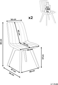 Zestaw 2 krzeseł do jadalni CALGARY Ciemnozielony 3