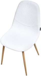 Zestaw 2 krzeseł do jadalni HILDEN Sztruks Biały 8