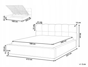 Łóżko z pojemnikiem Boucle BASTON 180 x 200 cm Jasnobeżowy 3