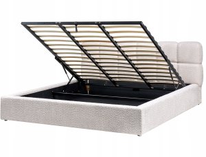 Łóżko z pojemnikiem Boucle BASTON 180 x 200 cm Jasnobeżowy 4