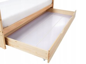 Łóżko dziecięce Domek Drewno sosnowe ORGEVAL 90 x 200 cm ze schowkiem Jasnobrązowy 9