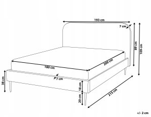 Łóżko Sztruks FLAYAT 180 x 200 cm Złamana biel 3