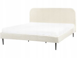 Łóżko Sztruks FLAYAT 180 x 200 cm Złamana biel 4