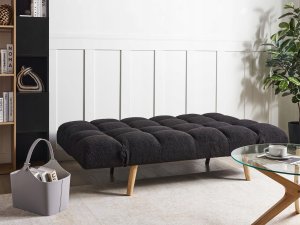 Sofa rozkładana dla 2 osób INGARO Boucle Czarny 4